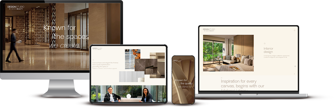 Mockup of the website on devices